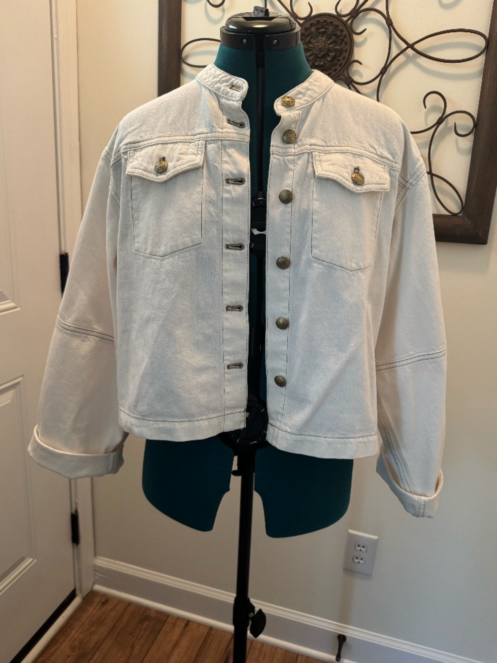 Madewell Cream Denim Jacket Like New Sz Medium
